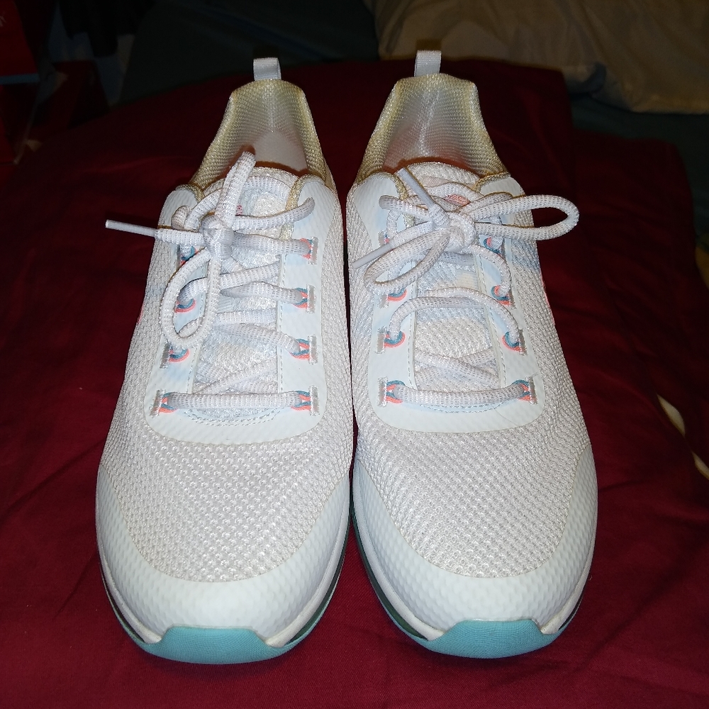 Women's Skechers skech air, white and teal size 11